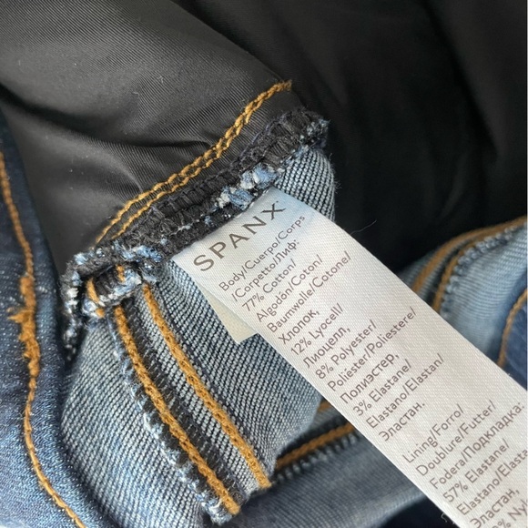 Spanx Distressed Ankle Skinny Jeans, Medium Wash Size Medium - Picture 8 of 12